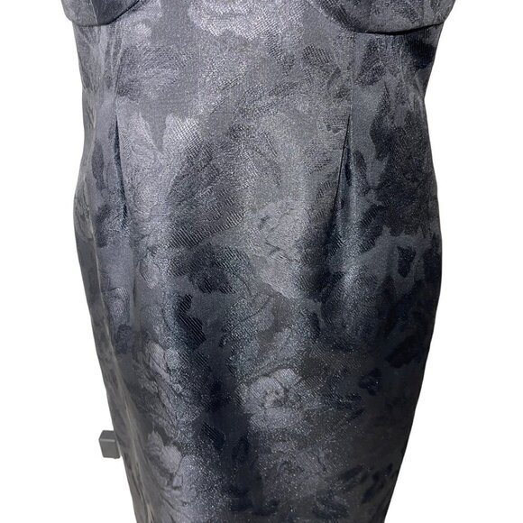 Victor Costa Dress And Jacket Set Size 6 Two Piece Black Floral Jacquard New - Picture 10 of 12